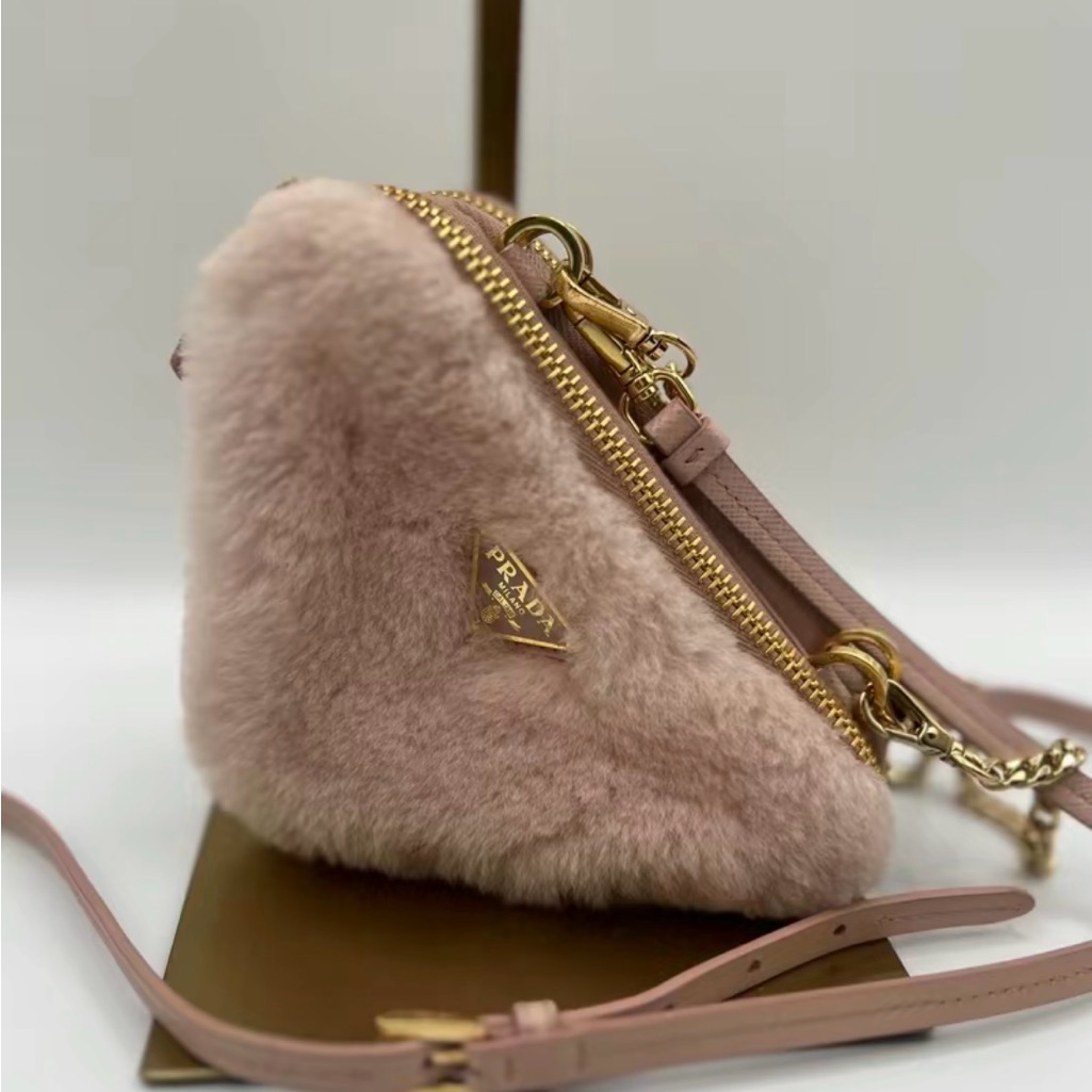 Prada Blush Fur Crossbody Bag